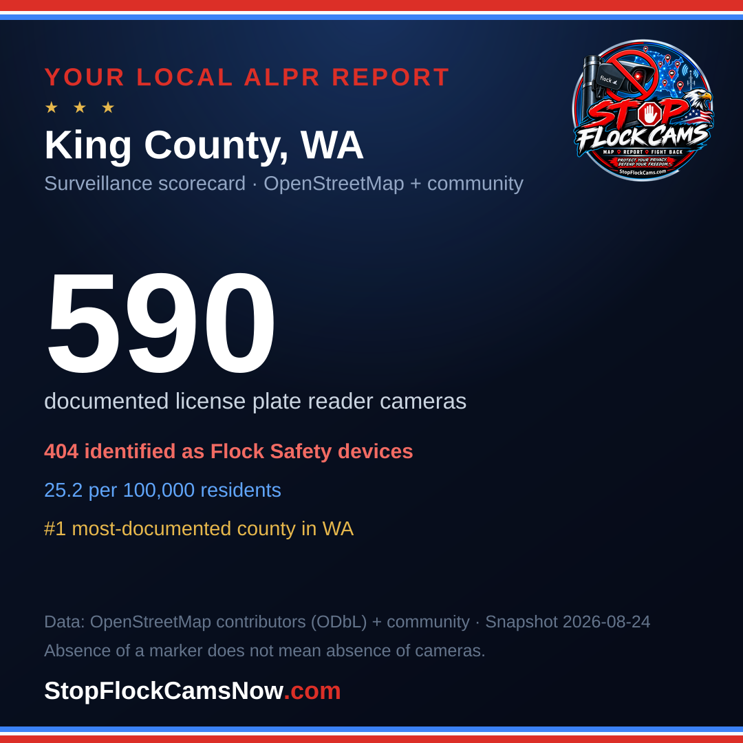 Shareable ALPR statistics card for King County